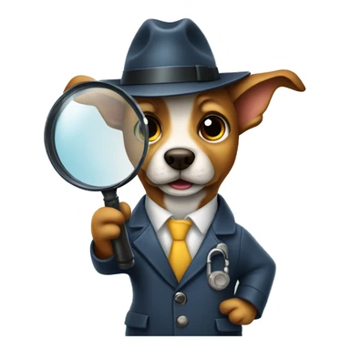 dog detective with magnifying glass sticker