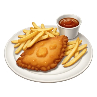 Schnitzel and chips sticker