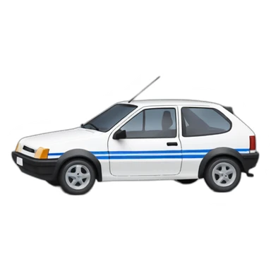 Ford fiesta 1990 White with blue stripe  sticker