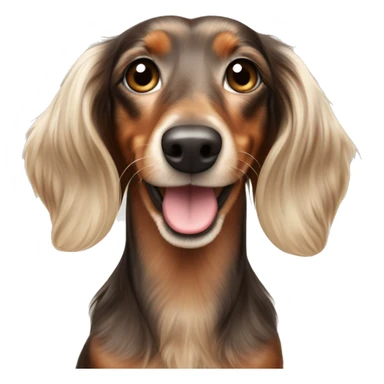 long haired dachshund dapple light brown with cream colored patches sticker