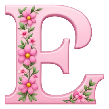 Pink, romantic, flowery, the letter “F” sticker