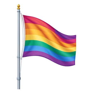 The gay flag on a flag pole sticker