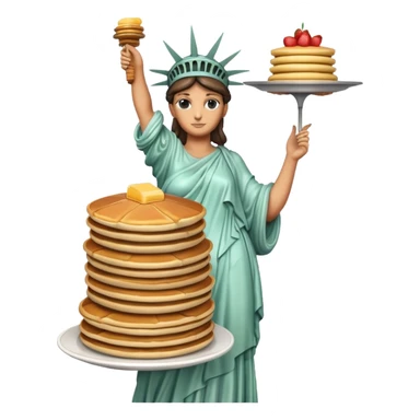 Statue of Liberty holding a stack of pancakes sticker