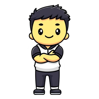 cute character crossing arms making X gesture sticker