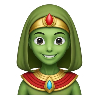 alien, wearing egypt cccp custome, half body sticker