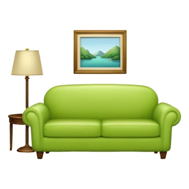 living room in ios emoji style

no TV, and make the couch a light green color sticker