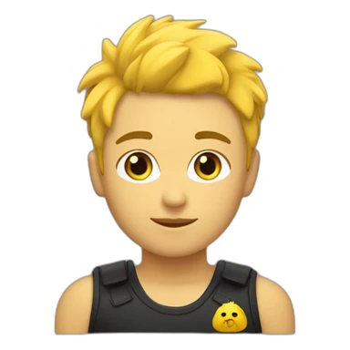 joven piel blanca pelo rubio con gato negro y amarillo sticker