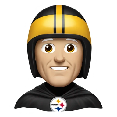Terry Bradshaw Pittsburgh Steelers player in helmet and uniform with black cape. sticker