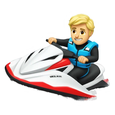 Big blonde guy jet ski in snow sticker