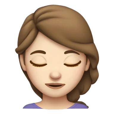 Brown-haired, white-skinned girl sleeping sticker
