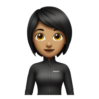 Girl with a black Bob indian ski sticker