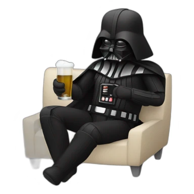 Dark vador drunk a beer sticker