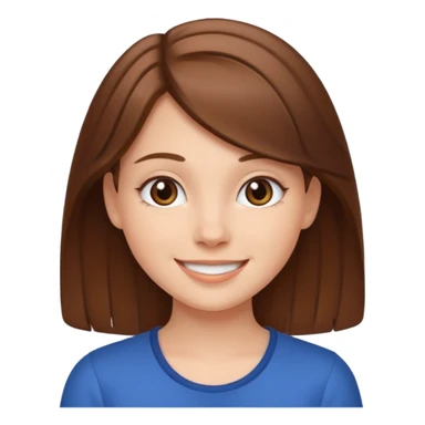 young white girl brown hair  sticker