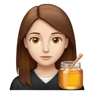 Pelo lasio color café, ojos de color miel,piel aperlada sticker