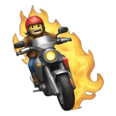 Moto en feu sticker