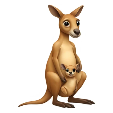 kangaroo with baby in its pouch sticker