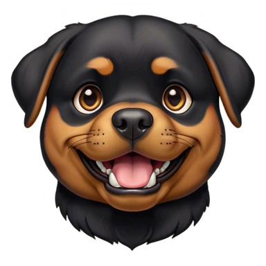 Cinematic Comical Rottweiler Portrait Emoji, Head tilted dramatically with an exaggeratedly amused or surprised expression, featuring a robust black coat with bold tan accents, wide, expressive brown eyes filled with exaggerated disbelief, Simplified yet hilariously expressive features, highly detailed, glowing with a slightly sassy glow, high shine, dramatic yet playful, stylized with an air of cheeky defiance, bright and endearing, soft glowing outline, capturing the essence of a spirited and over-the-top guardian, so meme-worthy it feels like it could side-eye its way into internet fame instantly! sticker