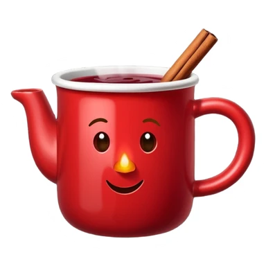 mulled wine emoji in red mug sticker