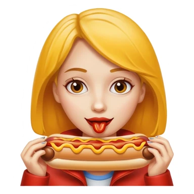 woman eating hotdog sticker