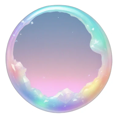 Pastel iridescent rainbow crystal crescent sticker