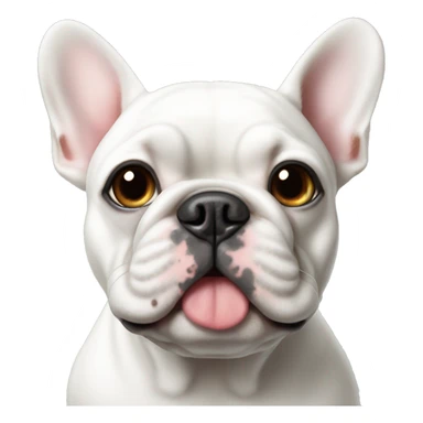 White French bulldog with black eye spot  sticker