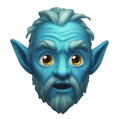 surprised stunned, firbolg spectral giant blue sticker