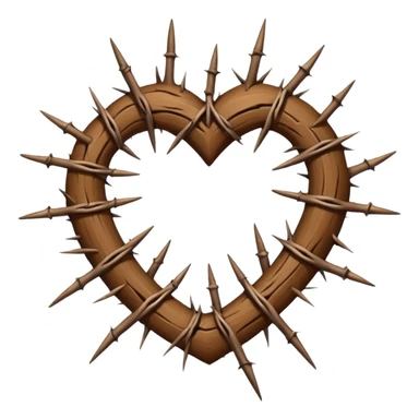 Around the heart  Crown thorns  in horizontal lly  sticker