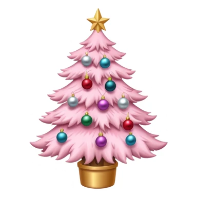 an aesthetic baby pink  christmas tre sticker