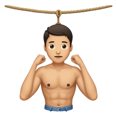 Man hanging in a rope  sticker