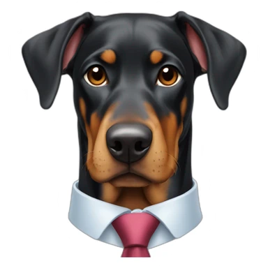 Cute doberdore face (floppy ears), in a suit and tie sticker