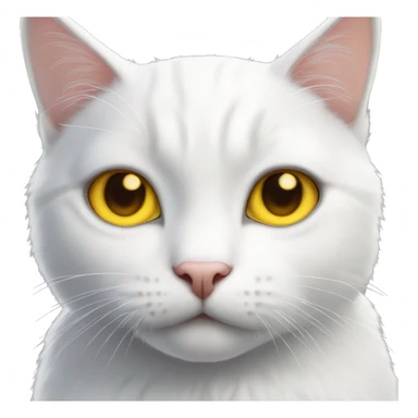 cute white cat with yellow eyes sticker