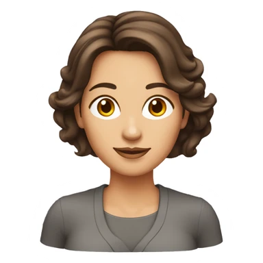 Femme 50 ans brune cheveux mi-long sticker