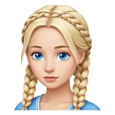 Hot young blonde with braided hair and blue eyes sticker