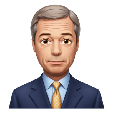 Nigel Farage, confident, standing sticker