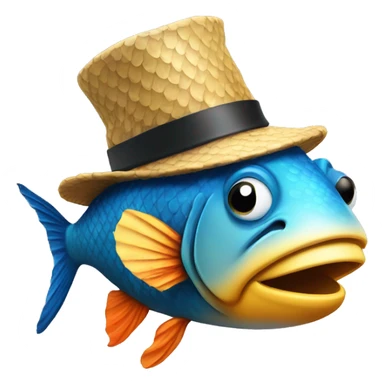 Fish with bink hat sticker