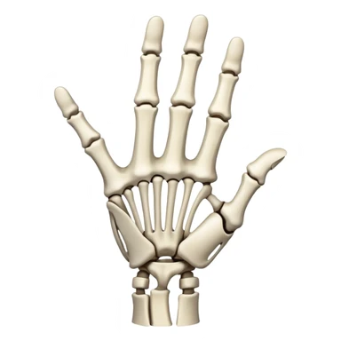 Skeleton hand with index middle and thumb fingers out sticker
