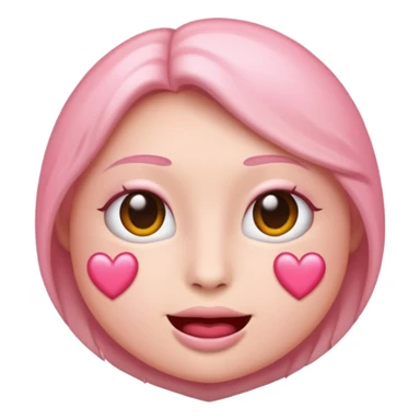 Hell rosa kussmund Emoji mit Herzchen sticker