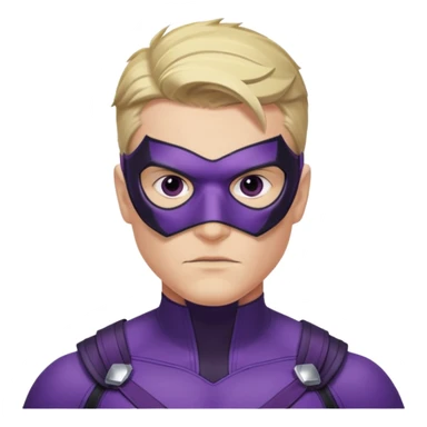 hawkeye marvel superhero with iconic purple mask headshot sticker