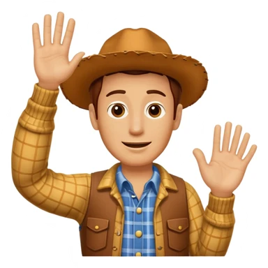 Woody saludos con la mano arriba  sticker