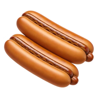 Three sausages linked together in the ends.
Apple emoji style sticker