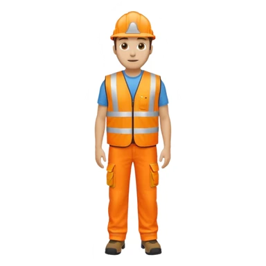 man in orange hi vis vest standing full body sticker