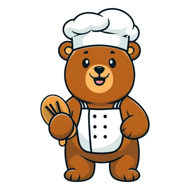 Scary Grizzly bear wearing a chef hat  sticker