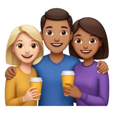 Three friends talking and looking each other, please keep 4th wall. sticker