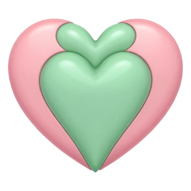 A half pastel green half pastel pink heart sticker