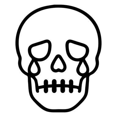 grey crying skull, minimal, iconic style, simple lines, no extra details sticker