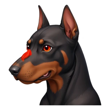 red eyed dog doberman sticker