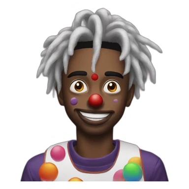 playboi carti with clown makeup sticker