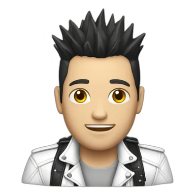 Punk male-white leather jacket sticker