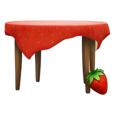 big strawberry under table  sticker