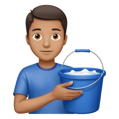 male face with color bucket sticker